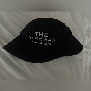 Marc Jacobs Black Bucket Hat with White Logo